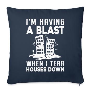 Fun day of house demolition - Sofa pillowcase 17,3'' x 17,3'' (45 x 45 cm) - navy - Front
