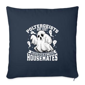 Poltergeists are only roommates - ghost hunters - Sofa pillowcase 17,3'' x 17,3'' (45 x 45 cm) - navy - Front