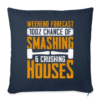 Fun day of house demolition - Sofa pillowcase 17,3'' x 17,3'' (45 x 45 cm) - navy - Front
