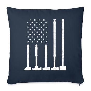 Journée de démolition de maison Drapeau des États-Unis Patriotique - Housse de coussin décorative 45 x 45 cm - bleu marine - Devant