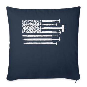 Journée de démolition de maison Drapeau des États-Unis Patriotique - Housse de coussin décorative 45 x 45 cm - bleu marine - Devant