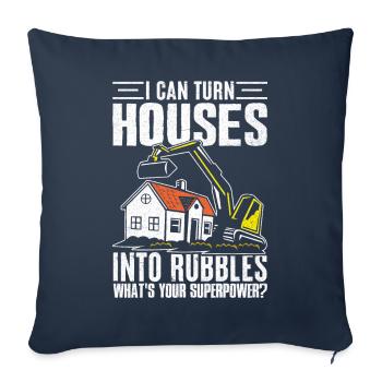 Fun day of house demolition - Sofa pillowcase 17,3'' x 17,3'' (45 x 45 cm) - navy - Front