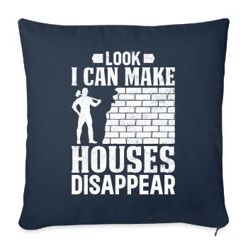 Fun day of house demolition - Sofa pillowcase 17,3'' x 17,3'' (45 x 45 cm) - navy - Front