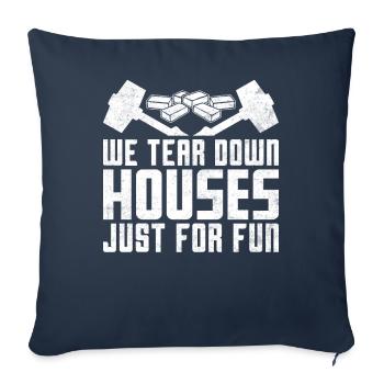 Fun day of house demolition - Sofa pillowcase 17,3'' x 17,3'' (45 x 45 cm) - navy - Front