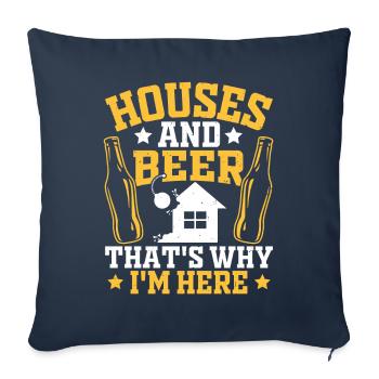Fun day of house demolition - Sofa pillowcase 17,3'' x 17,3'' (45 x 45 cm) - navy - Front