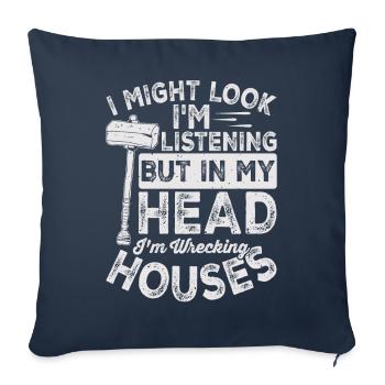 Fun day of house demolition - Sofa pillowcase 17,3'' x 17,3'' (45 x 45 cm) - navy - Front