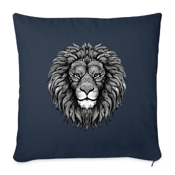Lion Portrait - Sofa pillowcase 17,3'' x 17,3'' (45 x 45 cm) - navy - Front