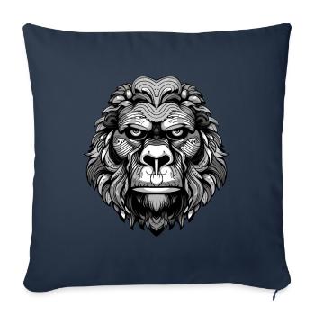 Portrait de gorille - Housse de coussin décorative 45 x 45 cm - bleu marine - Devant