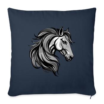 Horse Portrait - Sofa pillowcase 17,3'' x 17,3'' (45 x 45 cm) - navy - Front