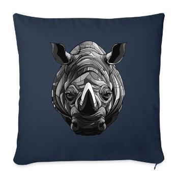 Nashorn Portrait - Sofakissenbezug 45 x 45 cm - Navy - Vorne