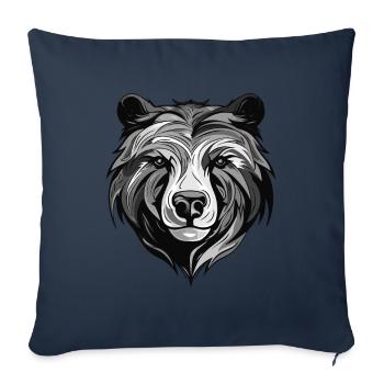 Portrait d’ours polaire Ours polaire - Housse de coussin décorative 45 x 45 cm - bleu marine - Devant
