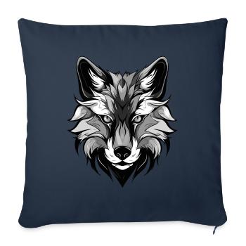 Fox Portrait - Sofa pillowcase 17,3'' x 17,3'' (45 x 45 cm) - navy - Front
