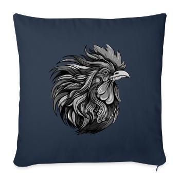 Hahn Portrait - Sofakissenbezug 45 x 45 cm - Navy - Vorne
