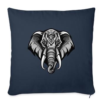 Elefant Portrait - Sofakissenbezug 45 x 45 cm - Navy - Vorne