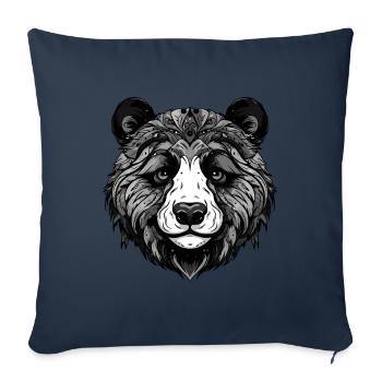 Panda Portrait - Housse de coussin décorative 45 x 45 cm - bleu marine - Devant