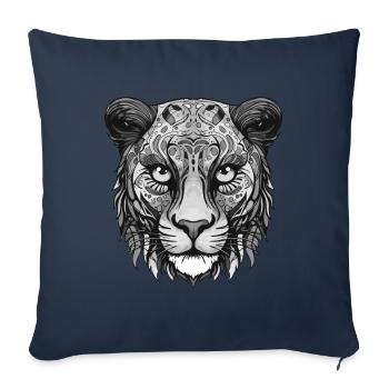 Portrait de guépard - Housse de coussin décorative 45 x 45 cm - bleu marine - Devant