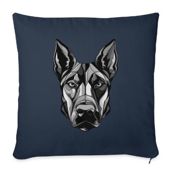 Doberman Dog Portrait - Sofa pillowcase 17,3'' x 17,3'' (45 x 45 cm) - navy - Front