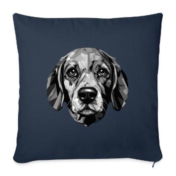 Beagle Dog Portrait - Sofa pillowcase 17,3'' x 17,3'' (45 x 45 cm) - navy - Front