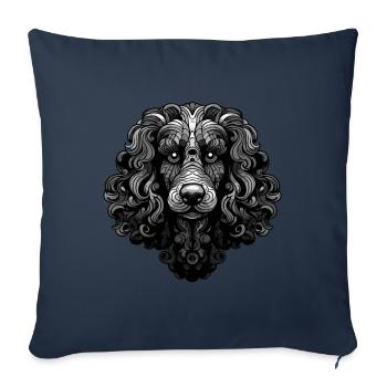 Poodle Dog Portrait - Sofa pillowcase 17,3'' x 17,3'' (45 x 45 cm) - navy - Front