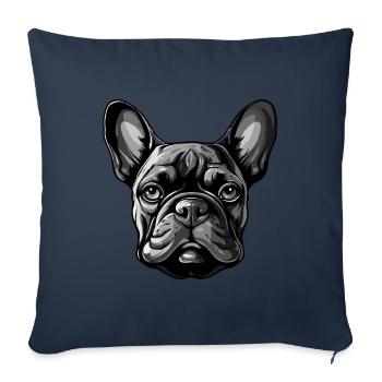 French Bulldog Dog Portrait - Sofa pillowcase 17,3'' x 17,3'' (45 x 45 cm) - navy - Front