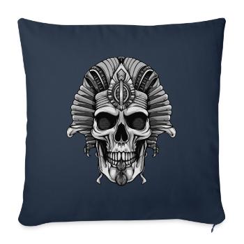 Crâne de pharaon - Housse de coussin décorative 45 x 45 cm - bleu marine - Devant