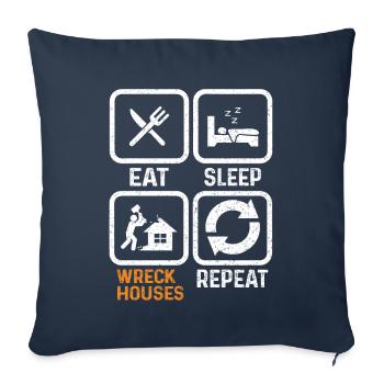 Fun day of house demolition - Sofa pillowcase 17,3'' x 17,3'' (45 x 45 cm) - navy - Front