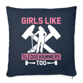 Fun day of house demolition - Sofa pillowcase 17,3'' x 17,3'' (45 x 45 cm) - navy - Front