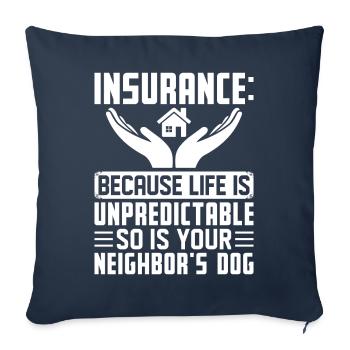 Drôle de courtier d’assurance - Housse de coussin décorative 45 x 45 cm - bleu marine - Devant