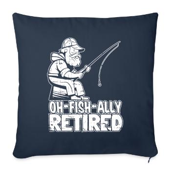 Pension de retraité Ohfishally Retraité - Housse de coussin décorative 45 x 45 cm - bleu marine - Devant