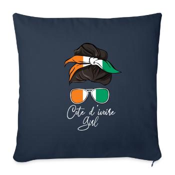 Côte d’Ivoire - Housse de coussin décorative 45 x 45 cm - bleu marine - Devant