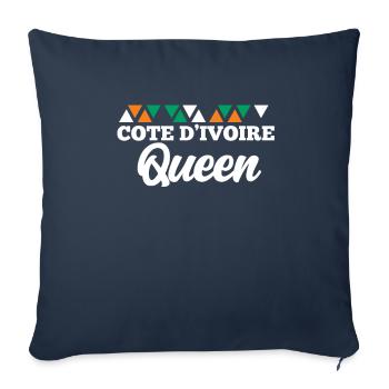 Côte d’Ivoire - Housse de coussin décorative 45 x 45 cm - bleu marine - Devant