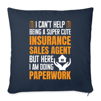 Funny insurance broker - Sofa pillowcase 17,3'' x 17,3'' (45 x 45 cm) - navy - Front