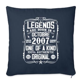 Octobre 2007 Légendes Sont Nées En Octobre 2007 - Housse de coussin décorative 45 x 45 cm - bleu marine - Devant