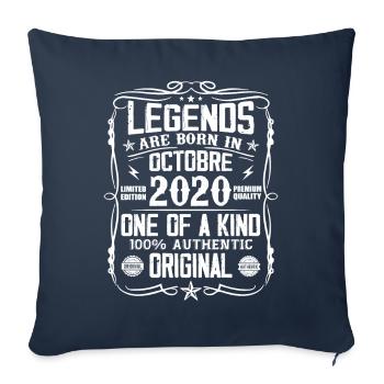October 2020 Legends were born in October 2020 - Sofa pillowcase 17,3'' x 17,3'' (45 x 45 cm) - navy - Front