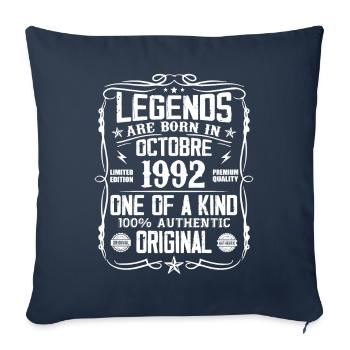 Octobre 1992 Légendes Sont Nées En Octobre 1992 - Housse de coussin décorative 45 x 45 cm - bleu marine - Devant