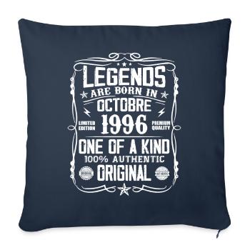 Octobre 1996 Légendes Sont Nées En Octobre 1996 - Housse de coussin décorative 45 x 45 cm - bleu marine - Devant
