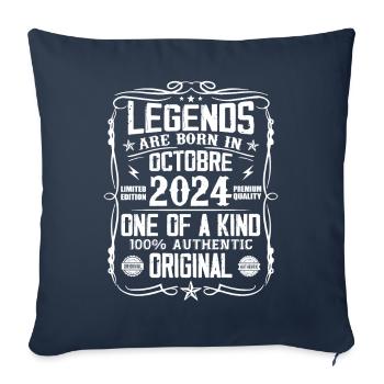 October 2024 Legends were born in October 2024 - Sofa pillowcase 17,3'' x 17,3'' (45 x 45 cm) - navy - Front