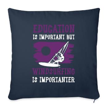 Éducation Planche à voile - Housse de coussin décorative 45 x 45 cm - bleu marine - Devant