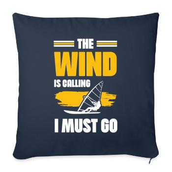 Windsurfing is calling - Sofa pillowcase 17,3'' x 17,3'' (45 x 45 cm) - navy - Front