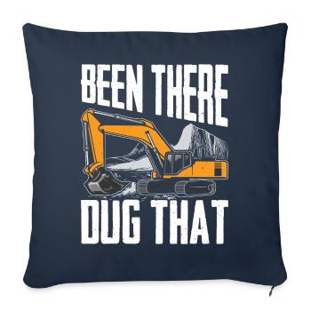 Drôle d’opérateur de pelle HEO - Housse de coussin décorative 45 x 45 cm - bleu marine - Devant