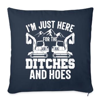 Drôle d’opérateur de pelle HEO - Housse de coussin décorative 45 x 45 cm - bleu marine - Devant