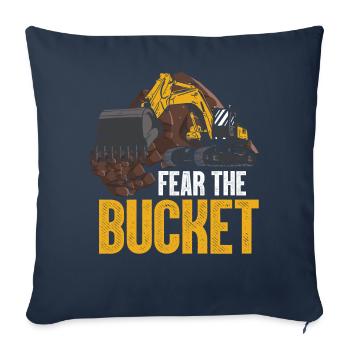 Drôle de conducteur d’excavatrice Équipement lourd HEO - Housse de coussin décorative 45 x 45 cm - bleu marine - Devant