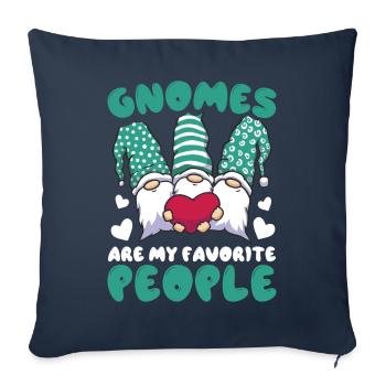 Drôle de nain de jardin gnome de jardin jardin nain - Housse de coussin décorative 45 x 45 cm - bleu marine - Devant
