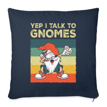 Drôle de nain de jardin gnome de jardin jardin nain - Housse de coussin décorative 45 x 45 cm - bleu marine - Devant