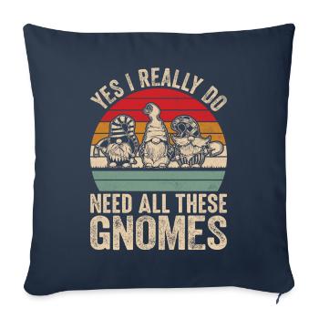 Drôle de nain de jardin gnome de jardin jardin nain - Housse de coussin décorative 45 x 45 cm - bleu marine - Devant