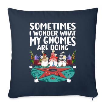 Drôle de nain de jardin gnome de jardin jardin nain - Housse de coussin décorative 45 x 45 cm - bleu marine - Devant