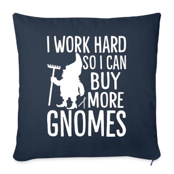 Drôle de nain de jardin gnome de jardin jardin nain - Housse de coussin décorative 45 x 45 cm - bleu marine - Devant