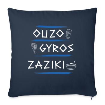 Ouzo Gyros Zaziki Greece Griechenland - Sofa pillowcase 17,3'' x 17,3'' (45 x 45 cm) - navy - Front