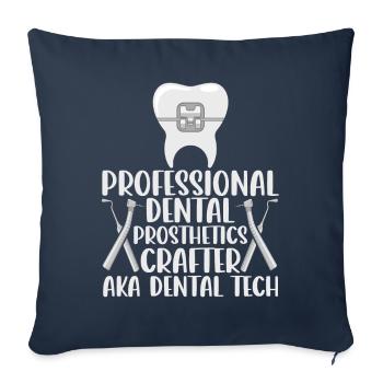 Drôles de prothésistes dentaires - Housse de coussin décorative 45 x 45 cm - bleu marine - Devant