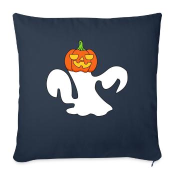 Drôle de citrouille Halloween Ghost Kürbis Geist - Housse de coussin décorative 45 x 45 cm - bleu marine - Devant